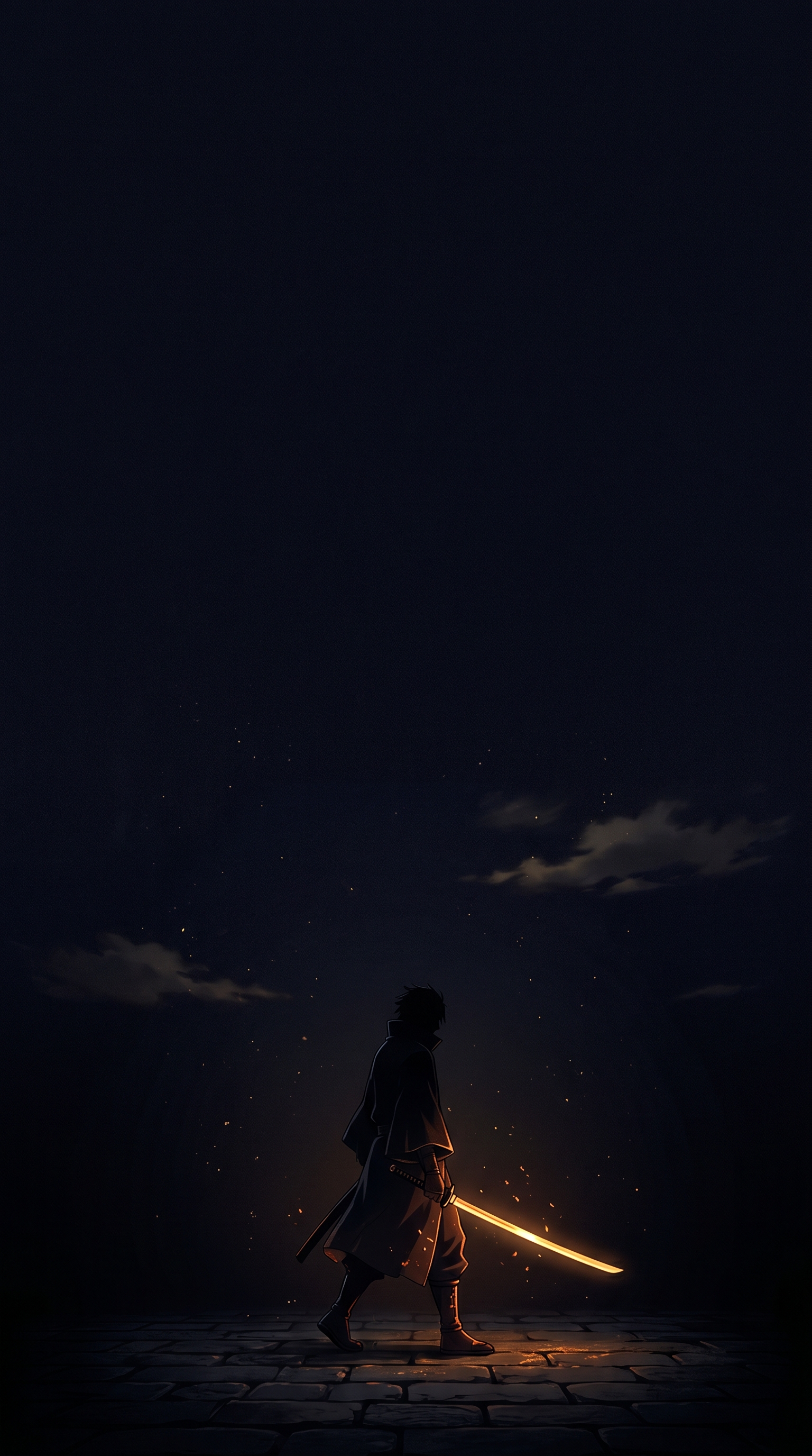 Swordsman Walking Through Darkness